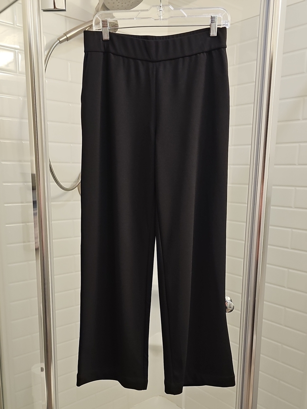 Dennis Basso Regular Luxe Crepe Wide-Leg Pants In Black. New Without Tags.